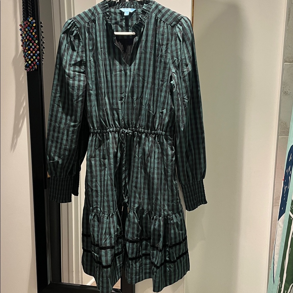 Draper James green and black checkered dress
